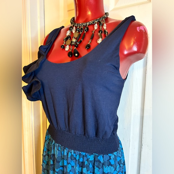 RARE Anthropologie Pendulum Dress RicRac Corsage Leaf Print Wiggle M Medium - Picture 6 of 8